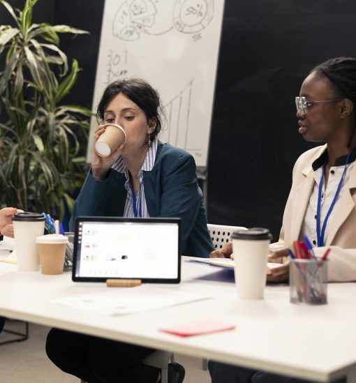 Public relations specialists working to improve social media image